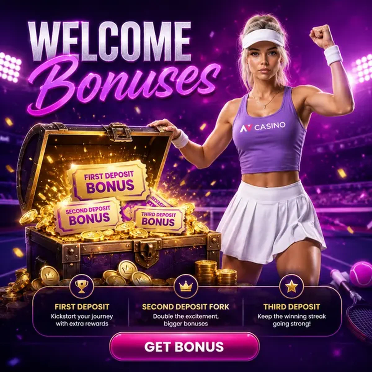 Sportlicher Champion öffnet Bonus-Schatztruhe am NV Willkommensportal